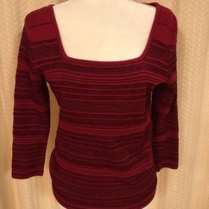 Red shimmer top